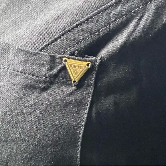 Guess Black Zip Up Shorts Romper With Drawstring Waist Gold Details Size M - Picture 7 of 11